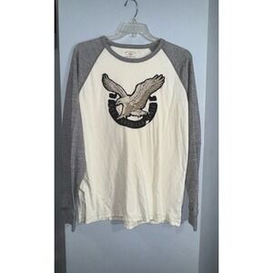 American Eagle 2015 long sleeve embroidered patch eagle baseball sleeve shirt XL